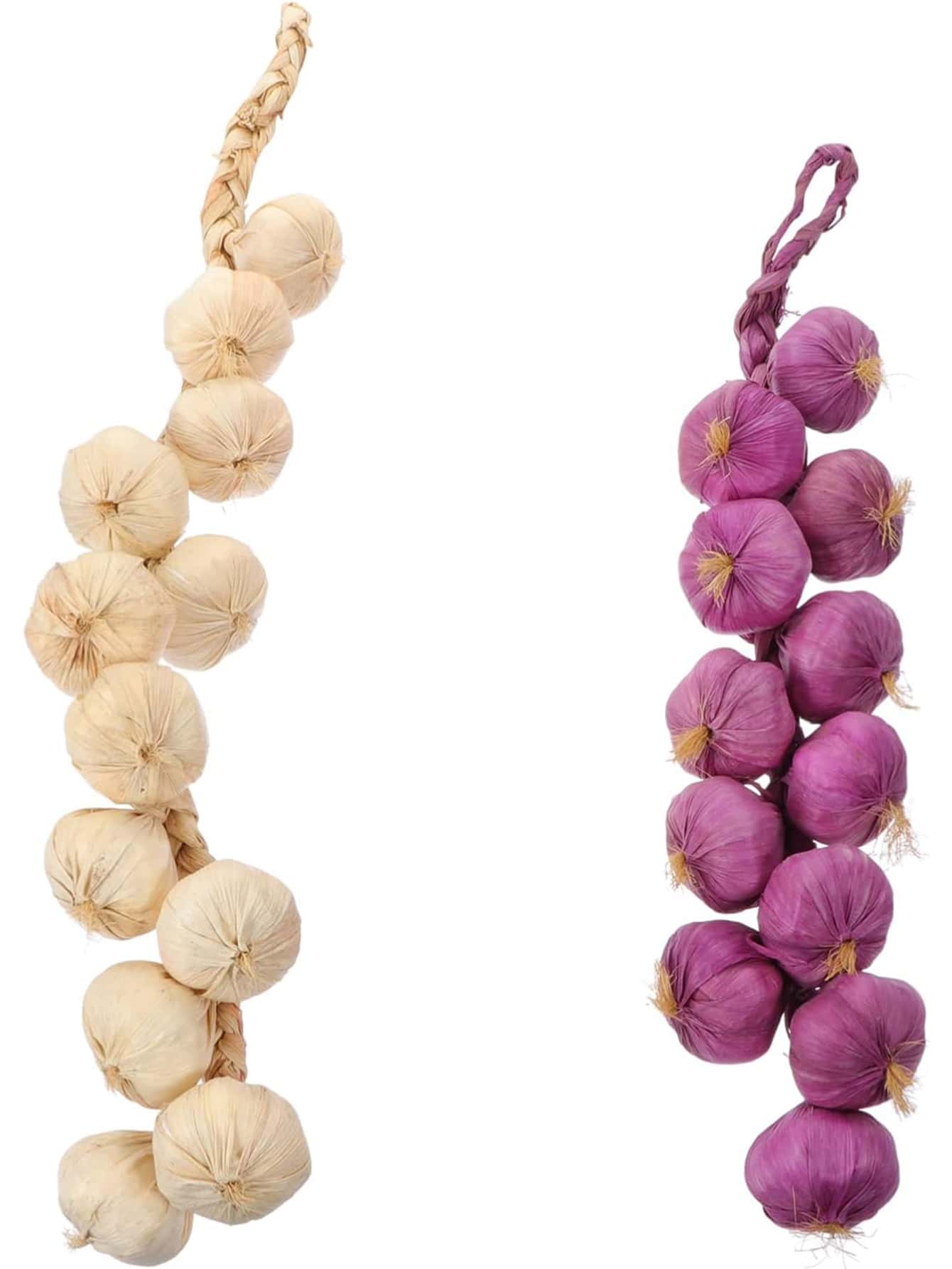 Garlic Bulb Artificial Garlic Strings Fake Garlic Artificial Onion String 2Pcs Farm Garlic Fake Vegetable Kitchen Garden Indoor Decor Mix Colors Dried Garlic - Multicolor - View 1
