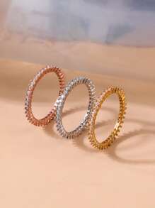 3pcs/set European And American Fashion Simple Crystal Ring - Multicolor - View 1