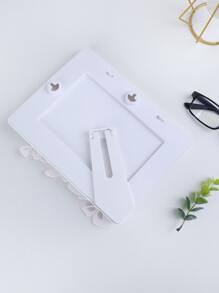 1入組塑膠鏤空小花相框(不附照片紙) - 白色 - 查看 4