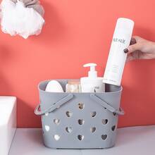 Heart Shaped Bath Basket Bathroom Storage For Fruits And Vegetables, Portable Bath Basket With Handle, Available In 1pc And 2pcs - Multicolor - View 7