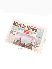 1 件復古舊報紙/英文報紙攝影道具/花卉包裝紙,顏色隨機 - 彩色 - 查看 7