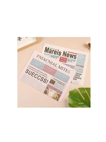 1 件復古舊報紙/英文報紙攝影道具/花卉包裝紙,顏色隨機 - 彩色 - 查看 9