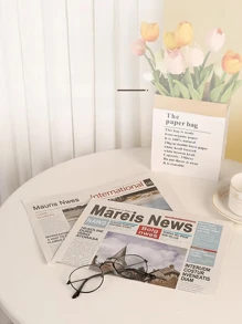 1 件復古舊報紙/英文報紙攝影道具/花卉包裝紙,顏色隨機 - 彩色 - 查看 8