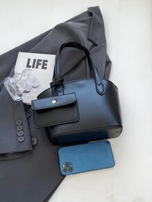 Fashionable Black Shoulder Bag 24 * 18 * 10Cm Complimentary Coin Purse Women's Bag - Black - View 5