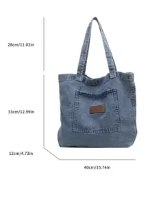 Fashion Simple Daily Casual Large Capacity Denim Tote Bag