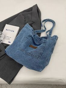 Fashion Simple Daily Casual Large Capacity Denim Tote Bag