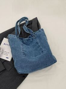 Fashion Simple Daily Casual Large Capacity Denim Tote Bag