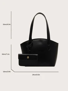 Fashionable Black Shoulder Bag 24 * 18 * 10Cm Complimentary Coin Purse Women's Bag - Black - View 8