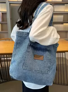 Fashion Simple Daily Casual Large Capacity Denim Tote Bag