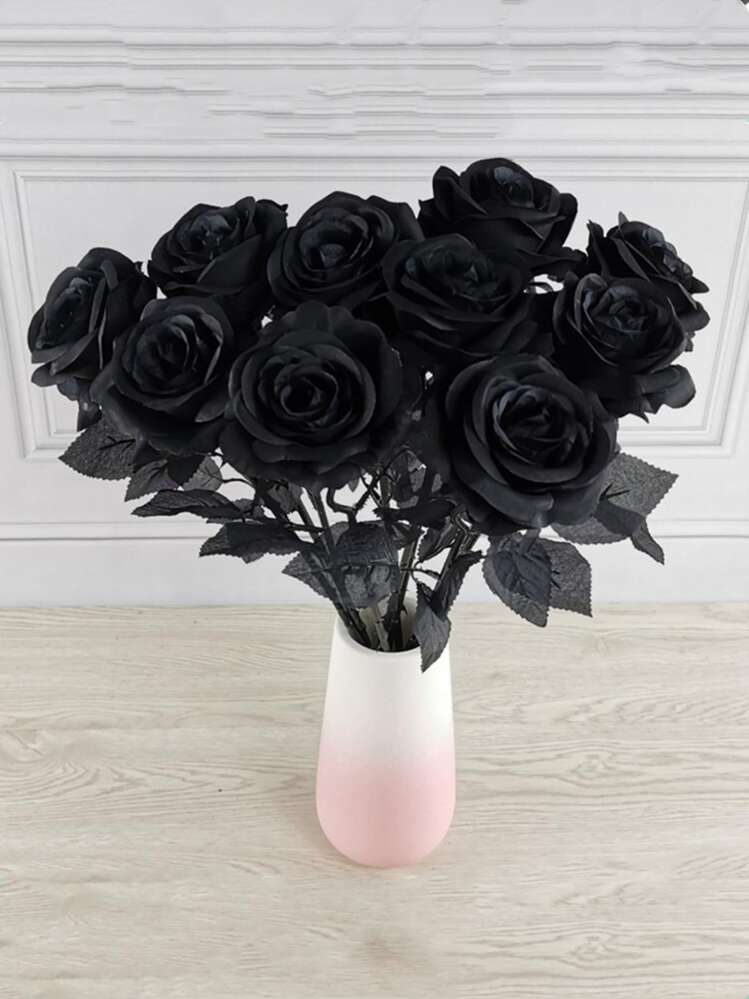 12 PCS fiori artificiali rose fiori di seta falso stelo lungo rose