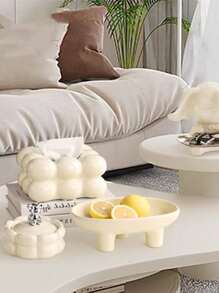 Modern Ceramic Tissue Box Holder, Suitable For Any Room With Stylish Design, 1pc Beige Tissue Box Cover Best Gifts Birthday - White - View 4