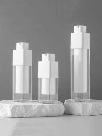 1入組白色雙層真空霜罐，多種尺寸，旅行存儲乳液、保濕霜等