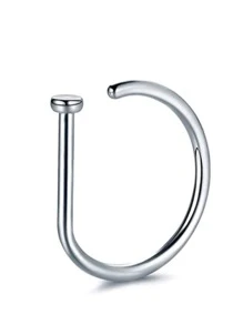 1 Máy Tính Không Xuyên Từ Tính Vách Ngăn Mũi Nhẫn Dành Cho Nữ Vòng Thép Không Gỉ Có Thể Tái Sử Dụng Giả Mũi Trang Sức - Bạc - Xem 2