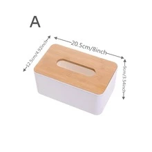 1 Miếng Đơn giản Hộp trữ Đối với Tissue Với Gỗ Nắp , Đa chức năng Phòng khách Bàn Hộp đựng , Trắng - trắng - Xem 9
