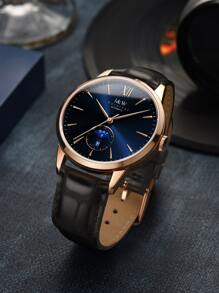 I&W CARNIVAL.HWGUOJI 1 pieza Reloj mecánico I&W popular de hombres redondo negocio - Azul - Ver 4