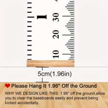Growth Chart For Kids, Canvas Height Chart Ruler Removable Wood Hanging Wall Ruler Measurement Chart For Home Decoration - White - View 5