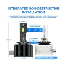 60W/PC D2S Automotive LED Headlights Replace the original xenon lamp - Black - View 2