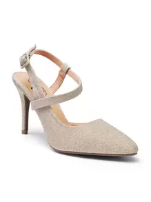 Trary Women's Ankle Strap Pumps Stiletto Pointed Toe High Heels Comfort Strappy Sexy Heels Shoes - 金色 - 查看 1