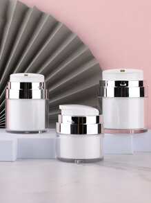 1入組15/30/50毫升雙層白色真空膏霜罐適用於乳液、面霜、旅行存儲容器帶鴨嘴壓蓋 - 白色 - 查看 1