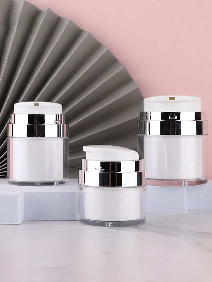 1入組15/30/50毫升雙層白色真空膏霜罐適用於乳液、面霜、旅行存儲容器帶鴨嘴壓蓋 - 白色 - 查看 1