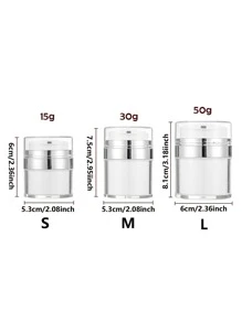 1入組15/30/50毫升雙層白色真空膏霜罐適用於乳液、面霜、旅行存儲容器帶鴨嘴壓蓋 - 白色 - 查看 2