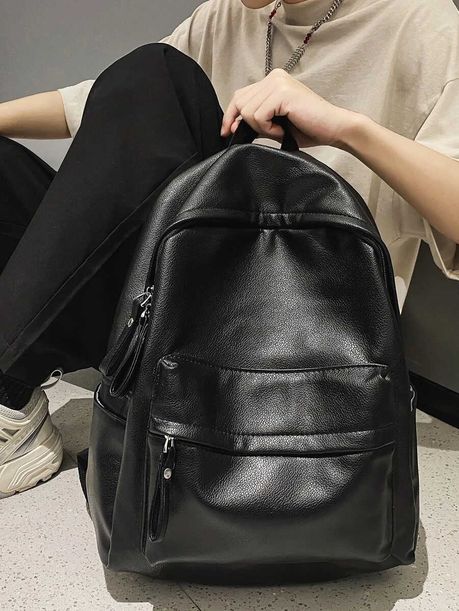 Extra-Large Capacity Men's Backpack, High-Quality Travel Rucksack For Sports, Outdoor, Hiking, Luggage, Schoolbag Travel Bags , Vintage , Work Bag, Work Bag, Camping, Holiday Essential - Black - View 1