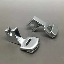 2入組老式蝴蝶家用縫紉機壓腳雙折絎縫斜壓腳，多用途壓腳 - 銀色 - 查看 2