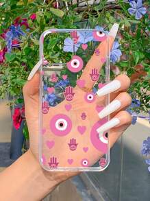 Eye Pattern Clear Phone Case - Multicolor - View 5