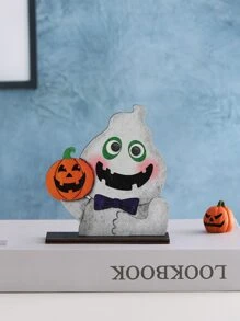 1 pieza Adorno de madera dulce & & fantasma tenencia calabaza casa adorno - Multicolor - Ver 1