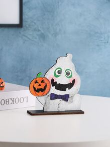 1 pieza Adorno de madera dulce & & fantasma tenencia calabaza casa adorno - Multicolor - Ver 4