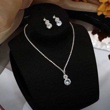 Exquisite Necklace & Earrings Set, 2pcs - Silver - View 3