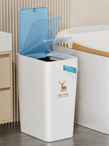 Bathroom Trash Cans with Lids, Kitchen Garbage Can with Pop Up Lid, Slim Garbage Cans, Trash Bin, Small Narrow Waste Basket Dog Proof for Bathroom Kitchen Bedroom Living Room and Office, 11L/ 3Gallon, 13L/ 3.5Gallon, Black, Blue and Grey - Blue - View 2