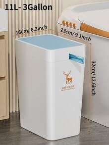 Bathroom Trash Cans with Lids, Kitchen Garbage Can with Pop Up Lid, Slim Garbage Cans, Trash Bin, Small Narrow Waste Basket Dog Proof for Bathroom Kitchen Bedroom Living Room and Office, 11L/ 3Gallon, 13L/ 3.5Gallon, Black, Blue and Grey - Blue - View 3