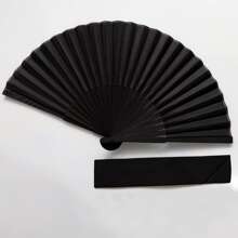 Ventaglio pieghevole da donna in stile cinese retrò nero, adatto per danza, matrimoni, feste - Miglior regalo per la danza cinese