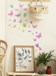 1 件卡通多色蝴蝶墙贴、贴纸、墙贴花、乙烯基贴花用于家居装饰、春季装饰品让您的家焕然一新、节日装饰贴纸礼物生日毕业