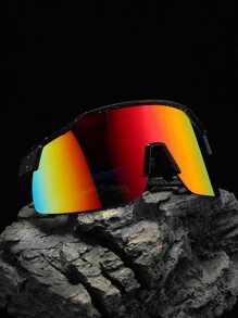 015068863-0003-YG90562 1pc Men's Tie-Dye Printed 12-Layer Vacuum Electroplated Anti-Ultraviolet Sports Sunglasses,Lightweight & Multi-Color, Suitable For Cycling & Outdoor, TR90 Silicone Non-Slip Nose Pads, Flexible TPU Temples