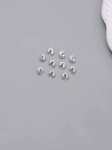 10件套多功能925纯银C形绕线新月形定位装饰DIY手链项链配件，适合作为生日礼物、节日礼物和日常礼物，也可用于搭配和制作朋友的手链。 - 銀色 - 查看 4