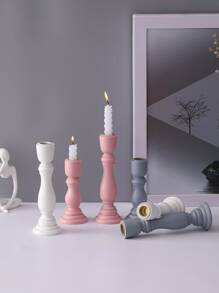 2pcs Vintage Wooden Candlestick Holder For Home Decor,Room Decor,Gifts - White - View 5