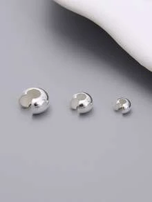 10件套多功能925纯银C形绕线新月形定位装饰DIY手链项链配件，适合作为生日礼物、节日礼物和日常礼物，也可用于搭配和制作朋友的手链。 - 銀色 - 查看 5