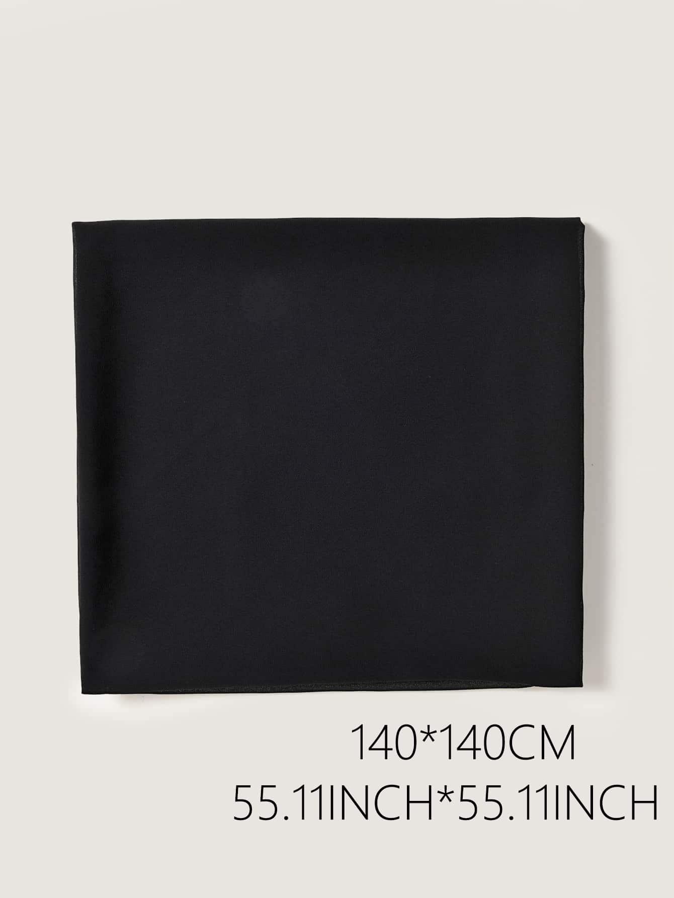 1pc Chiffon Hijab Headscarf, Solid Color Lightweight Casual Square Scarf, 140*140cm Winter Fall