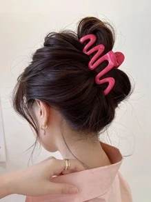 3pcs/Pack Ladies' Colored Wave Shaped Hair Claw Clips Casual - Multicolor - View 2