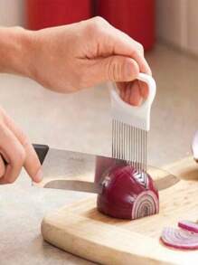 إبرة قطع البصل الفولاذية المقاوم للصدأ 1 قطعة، أداة مطبخ، شوكة بصل، إدخال الفواكه، أدوات مطبخ، تخييم،