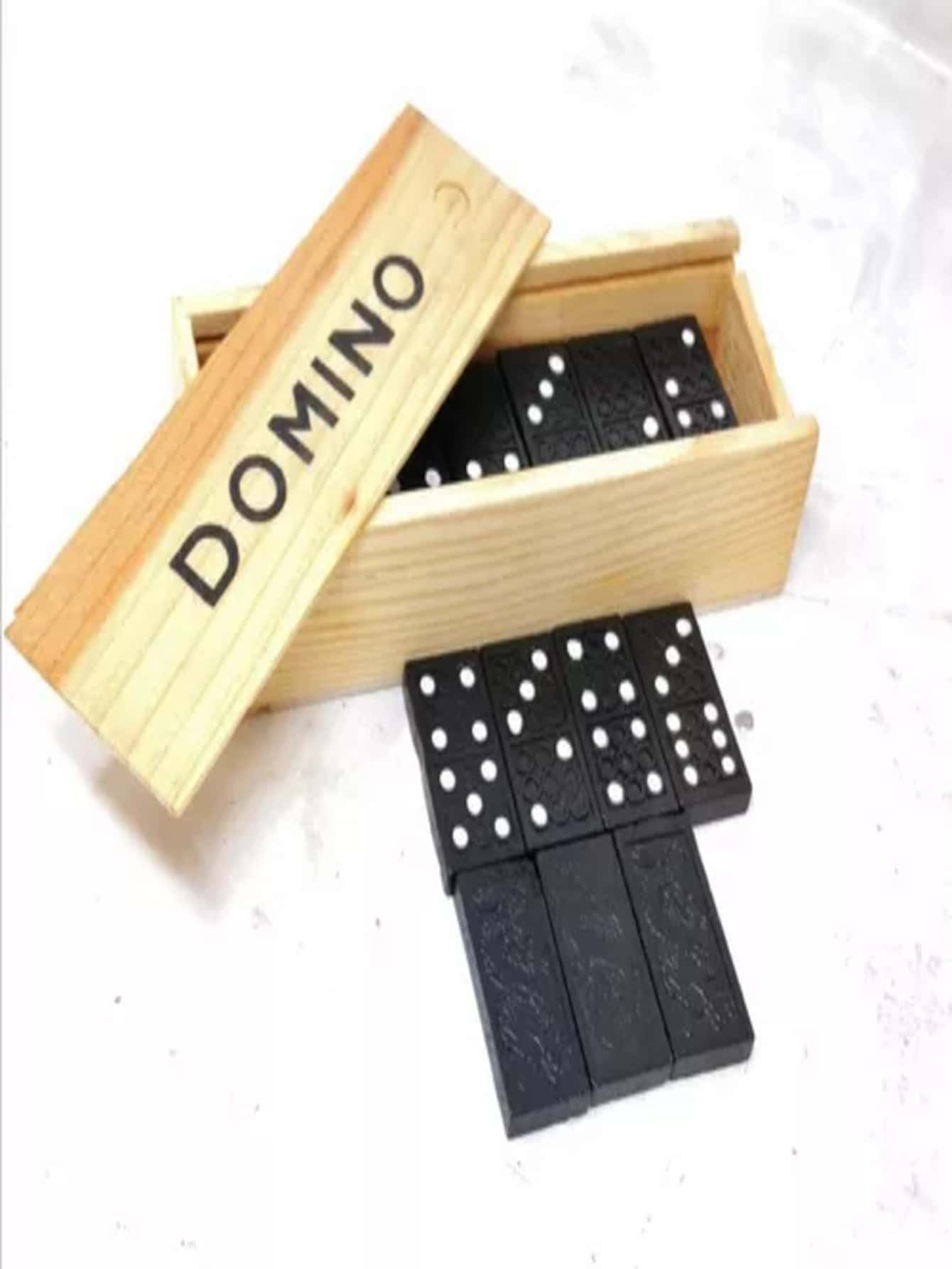 10 Wooden Dominoes With Case - Ginger - View 1