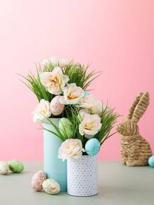 10/15/20/25/30 Pack Royal Blue Roses Artificial Flowers Bulk, 3 Inch Stemless Faux Silk Roses For Decorations, Wedding, Faux Bouquets - Champagne - View 9