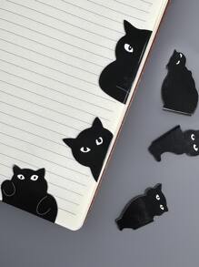 6pcs Cartoon Magnetic Black Cat Series Bookmark - Multicolor - View 2