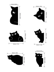 6pcs Cartoon Magnetic Black Cat Series Bookmark - Multicolor - View 5