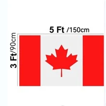 加拿大國旗3X5腳圖案100D滌綸旗帶生動顏色和黃銅扣眼 - 紅白色 - 查看 7