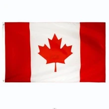 加拿大國旗3X5腳圖案100D滌綸旗帶生動顏色和黃銅扣眼 - 紅白色 - 查看 10
