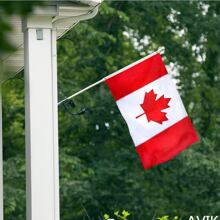 加拿大國旗3X5腳圖案100D滌綸旗帶生動顏色和黃銅扣眼 - 紅白色 - 查看 2