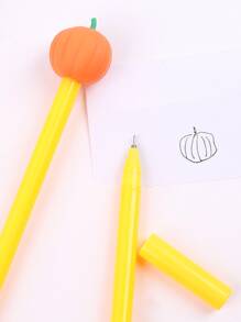 6入組南瓜圖案塑膠圓珠筆,可愛耐用凝膠滾球鋼筆適用於寫作 - 黃色 - 查看 7